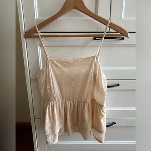 American Eagle Velvet Tiered Cropped Tank